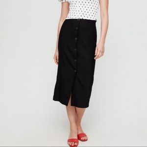 LIKE NEW Aritzia Button Front Pencil Skirt black 2